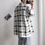 2021新款港风深格宽松休闲衬衣短袖衬衫A061-C8003-P40，男装衬衫，电商A061