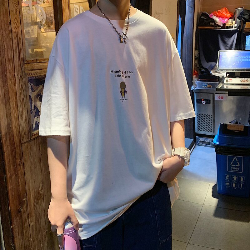 2021新款港风黑色印花短袖T恤男A061-T3027,男装T恤,电商A061