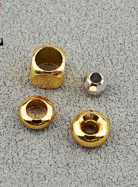 黄铜珠子diy编织配件方格切面圆珠手工编织算盘珠电镀金散珠大孔