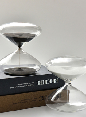 扁圆玻璃沙漏计时器家居摆件礼物