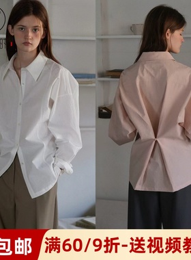 素衣彼时3664春秋女士衬衫纸样后背系扣收腰显瘦微皱女士衬衫样板