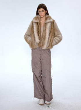 矜贵老钱松弛系皮草 CSFC仿狐狸毛质感提升显瘦秋冬仿皮草短外套