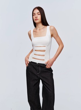 CSFC 白绷带新款 高弹遮副乳上衣吊带夏