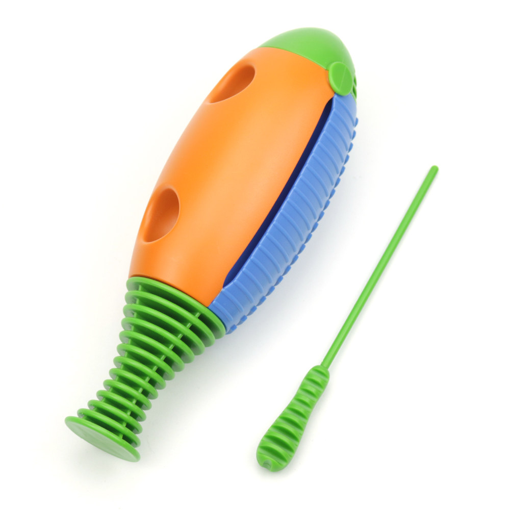 奥尔夫木鱼打击乐器教具幼儿园音乐鱼梆子响筒塑料木鱼蛙鸣筒胡刮