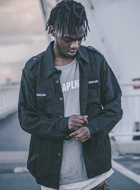 国潮骄傲 APHELION远日点 潮流宽松重水洗磨毛做旧衬衫夹克外套