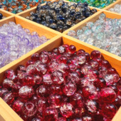 8mm冰裂琉璃珠串珠散珠手链DIY配件玻璃珠子手链项链直孔装 饰材料