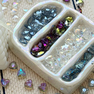 10mm爱心水晶珠玻璃珠手工DIY饰品配件手机链串珠散珠桃心材料新