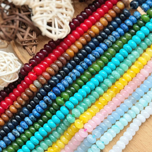 5*8mm天然算盘珠子服饰纽扣珠材料手工diy串珠散珠石头项链配件