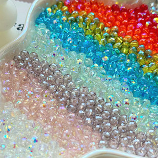 6mm跨境热销蹦迪珠水晶玻璃珠切面球珠手工DIY串珠散珠饰品配件