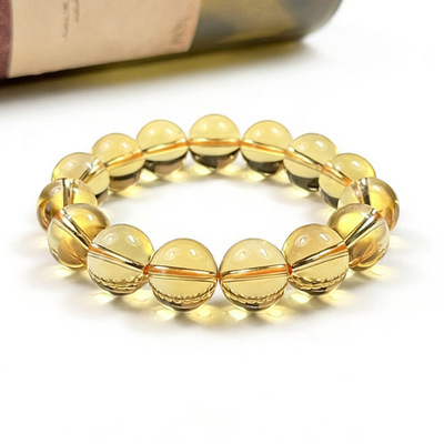 黄水晶手链天然黄水晶大颗粒