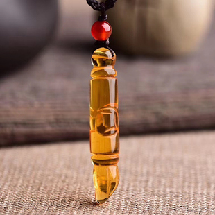 天然黄水晶文昌笔吊坠 黄水晶状元笔吊坠 黄水晶文采笔吊坠