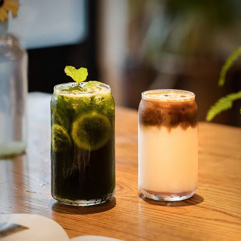 透明玻璃Libbey可乐易拉罐杯果汁杯创意美式杯啤酒奶昔奶茶冰沙杯