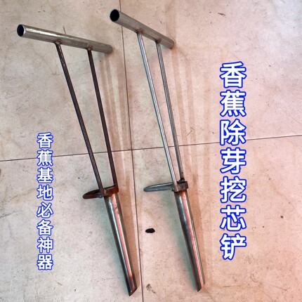手工锻打香蕉钻心铲不锈钢加厚加长挖芯铲农用不伤母树除芽工具