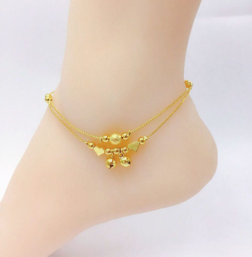 女士24k仿黄金宫铃久不掉色脚链