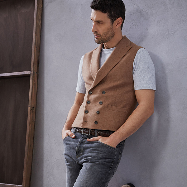 Stubborn silence original pitti uomo Yuppie style Double-breasted Gun collar Self cultivation Vest leisure time Vestin the Men's clothing, Vest/Vest  category - from Buy2taobao.com to provide professional Taobao agent buy service