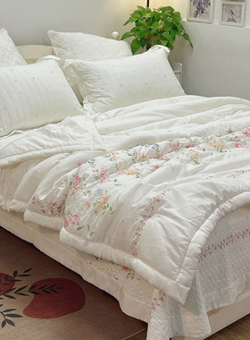 韩国高端云柔天丝莫代尔床盖三件套四季一体被四件套可机洗免被套