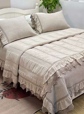 软糯Q弹双面砂洗天丝莫代尔床盖三件套四季被可机洗一体被四件套