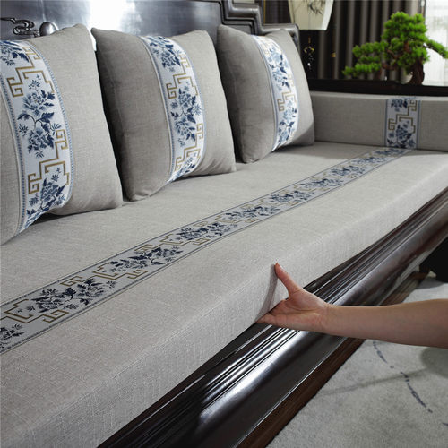 中式沙发坐垫实木沙发垫座垫子沙发套加硬海绵垫8厘米厚防滑定制