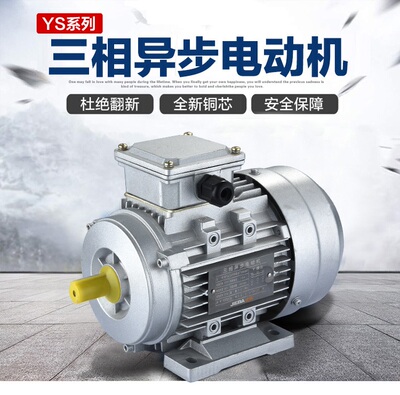 YS7136 370W三相异步电动机铝壳电机14轴910转380V铜线国标马达