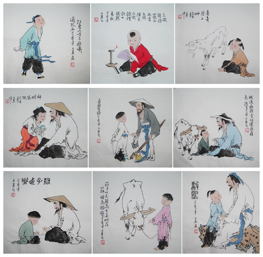 特价纯手绘三尺斗方写意国画人物画心书房装饰水墨字画真迹中式画