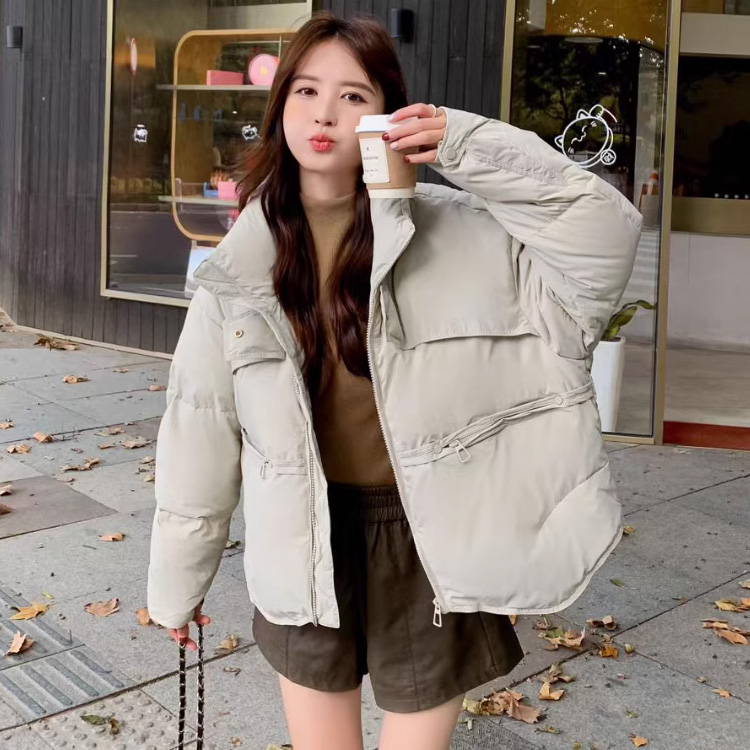 欧韩高端白鸭绒羽绒服立领不规则