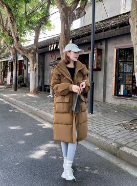韩系高端羽绒服新国标白鹅绒女2024冬季宽松时尚中长连帽外套潮