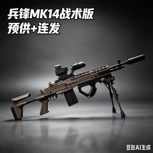 BF妹控mk14尼龙电动连发玩具枪m14EBR儿童玩具cs的发射器狙击模型