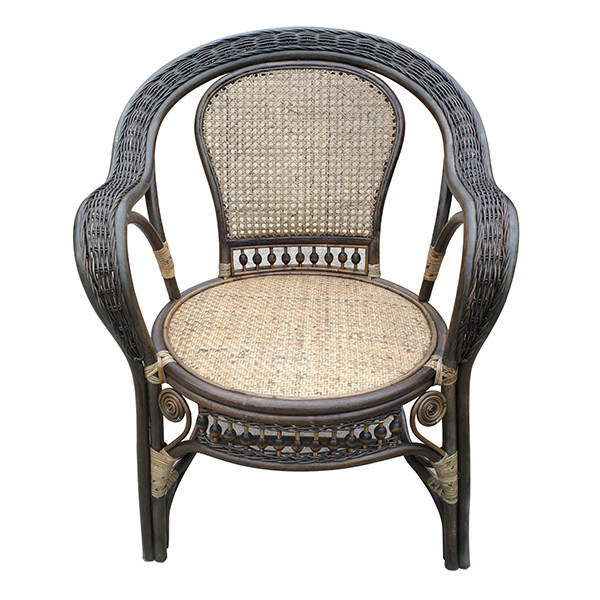印尼天然藤椅子 老人藤椅餐椅办公椅电脑椅高靠背椅休闲阳台室外