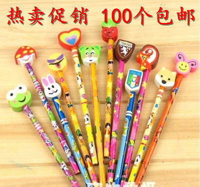 卡通可爱铅笔橡皮文具hb橡皮无铅毒儿童学生地推扫码礼品批发