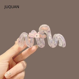 新款卡通可爱抓夹中号发量少后脑袋盘发高级感马尾夹鲨鱼夹发夹女