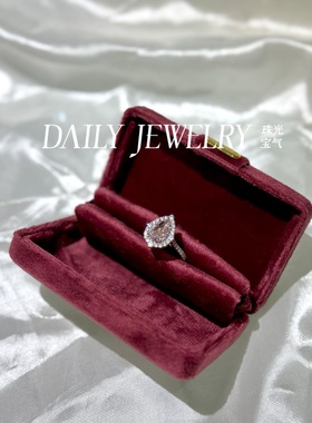 人工培育心形粉钻S925精工银戒托高级温柔感拉满小众设计圣诞礼物