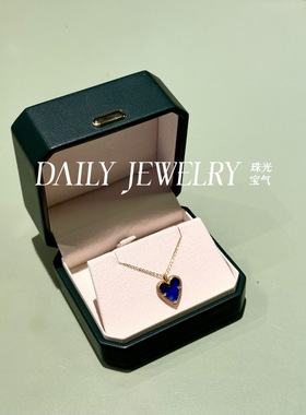 天然澳洲铁欧泊爱心款吊坠纯银镀18k金女生礼物圣诞节限定