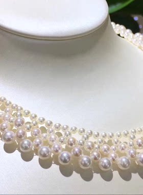 天然日本编织项链海水珍珠送女友
