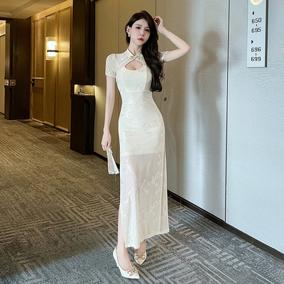 中式旗袍连衣裙技师工作服