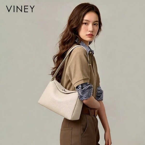 Viney包包女款2026新款女包夏季真皮单肩斜挎包大容量腋下枕头包图片