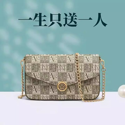 Viney包包女式2025新款秋冬斜挎链条女包老花单肩信封包生日礼物