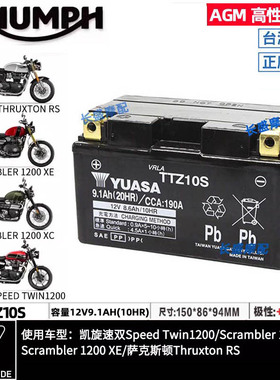 凯旋速双1200XC大攀爬XE Speed Twin速度大师THRUXTON RS电瓶电池