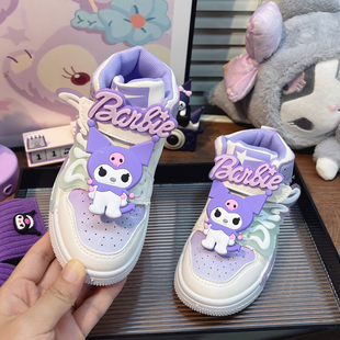 儿童鞋子女童板鞋高帮2026新款小童中童滑板鞋女孩运动鞋软底防滑