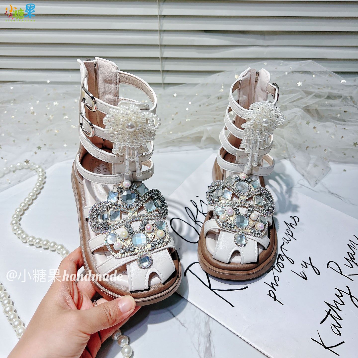 女童水晶凉鞋2026夏季儿童洋气公主夏天女孩沙滩鞋软底高筒罗马鞋,童鞋/婴儿鞋/亲子鞋,凉鞋,淘宝优惠券,粉丝福利购,淘宝优惠卷