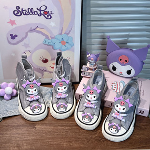 2026新款女童高帮帆布鞋中大童球鞋儿童女孩板鞋宝宝入园室内鞋女