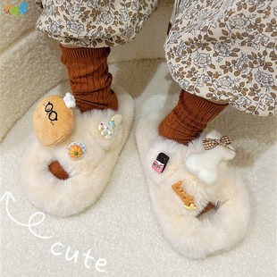 女童拖鞋冬室内2025新款男童女童宝宝居家毛毛棉拖鞋男宝女宝毛绒