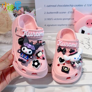 儿童洞洞鞋女款2025新款女童夏季粉色凉拖鞋增高厚底中大童沙滩鞋
