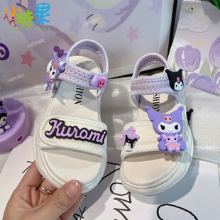 2026爆款女童紫色凉鞋女款儿童新款小孩鞋子女孩夏天女生沙滩鞋女