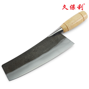 台湾久保利锻打三层夹钢工艺小方头菜刀切笋片榨菜刀合金厨房刀具