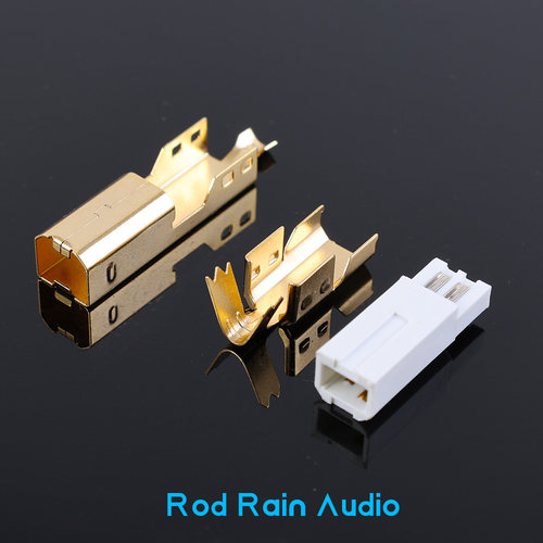 hifi发烧镀金USB A USB B 三件套插头端子镀金接头