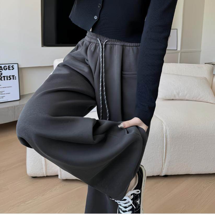 2025春款~高腰显瘦松紧腰抽绳休闲裤阔腿裤柔软裤子,女装/女士精品,休闲裤,淘宝优惠券,粉丝福利购,淘宝优惠卷