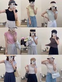 纯色螺纹T恤上衣 0.13KG 柔软弹力 韩系简约气质款 包邮 6250