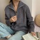 麻花纹半拉链高领毛衣宽松百搭翻领内搭针织衫 1307 慵懒风 上衣