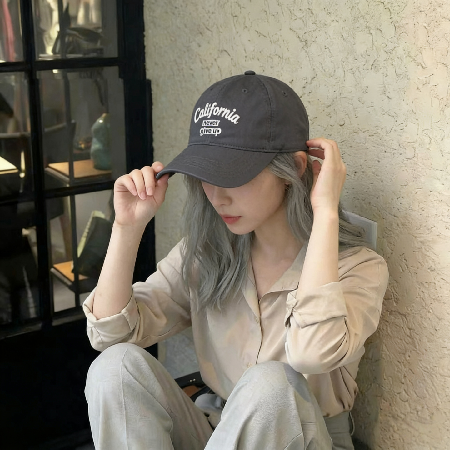 美式复古纯棉字母刺绣棒球帽情侣款百搭防晒鸭舌帽遮阳帽