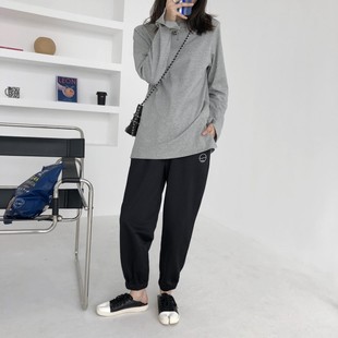 松紧高腰抽绳设计质感宽松卫裤 新面料 自留款 5156